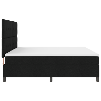 Box Spring Seng Med Madras Sort 200 X 200 Cm Stof