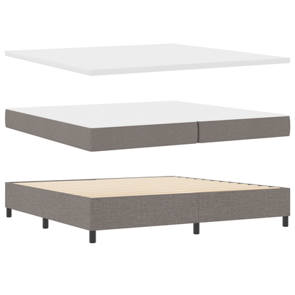 Box Spring Seng Med Madras Gråbrun 200 X 200 Cm Stof