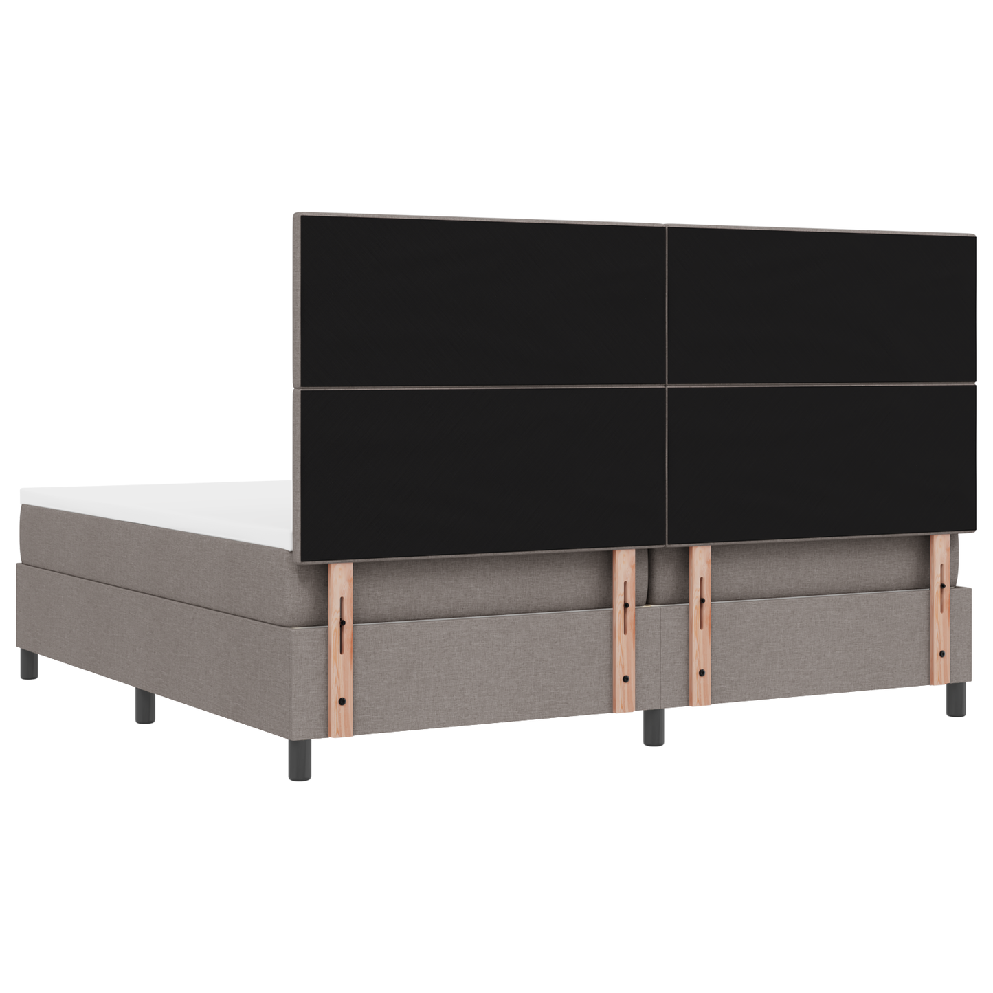 Box Spring Seng Med Madras Gråbrun 200 X 200 Cm Stof