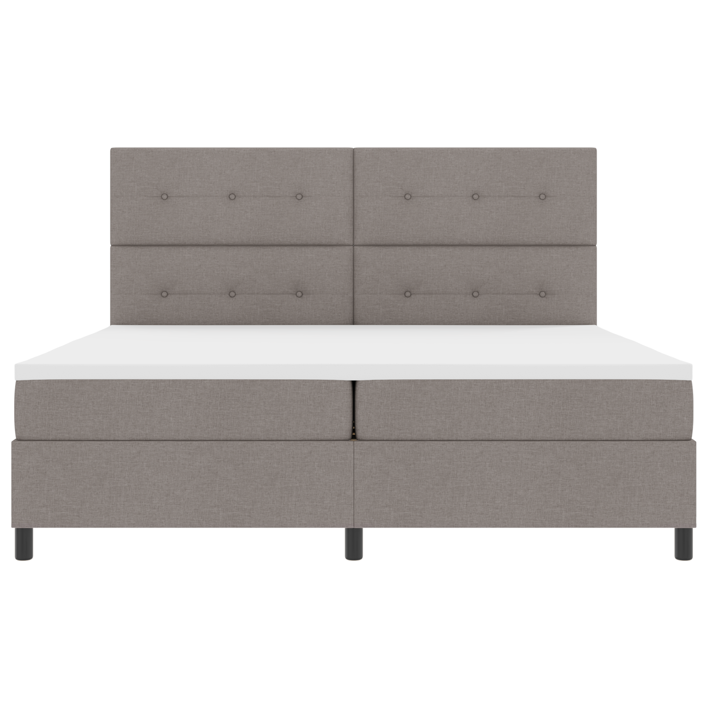 Box Spring Seng Med Madras Gråbrun 200 X 200 Cm Stof