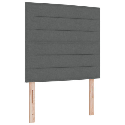 Box Spring Seng Med Hovedgærde Mørkegrå 90 X 200 Cm Stof