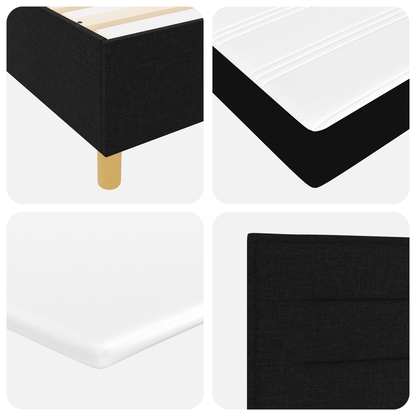 Box Spring Seng Med Hovedgærde Sort 100 X 200 Cm Stof