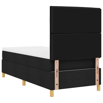 Box Spring Seng Med Hovedgærde Sort 100 X 200 Cm Stof
