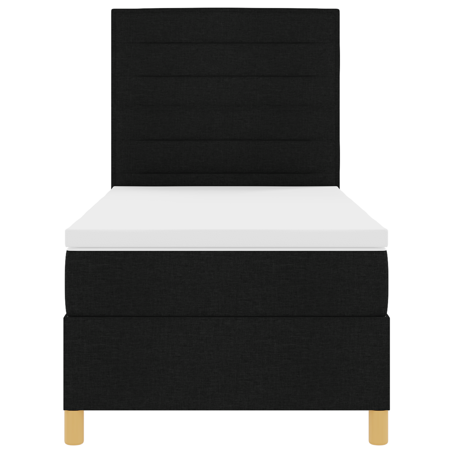 Box Spring Seng Med Hovedgærde Sort 100 X 200 Cm Stof