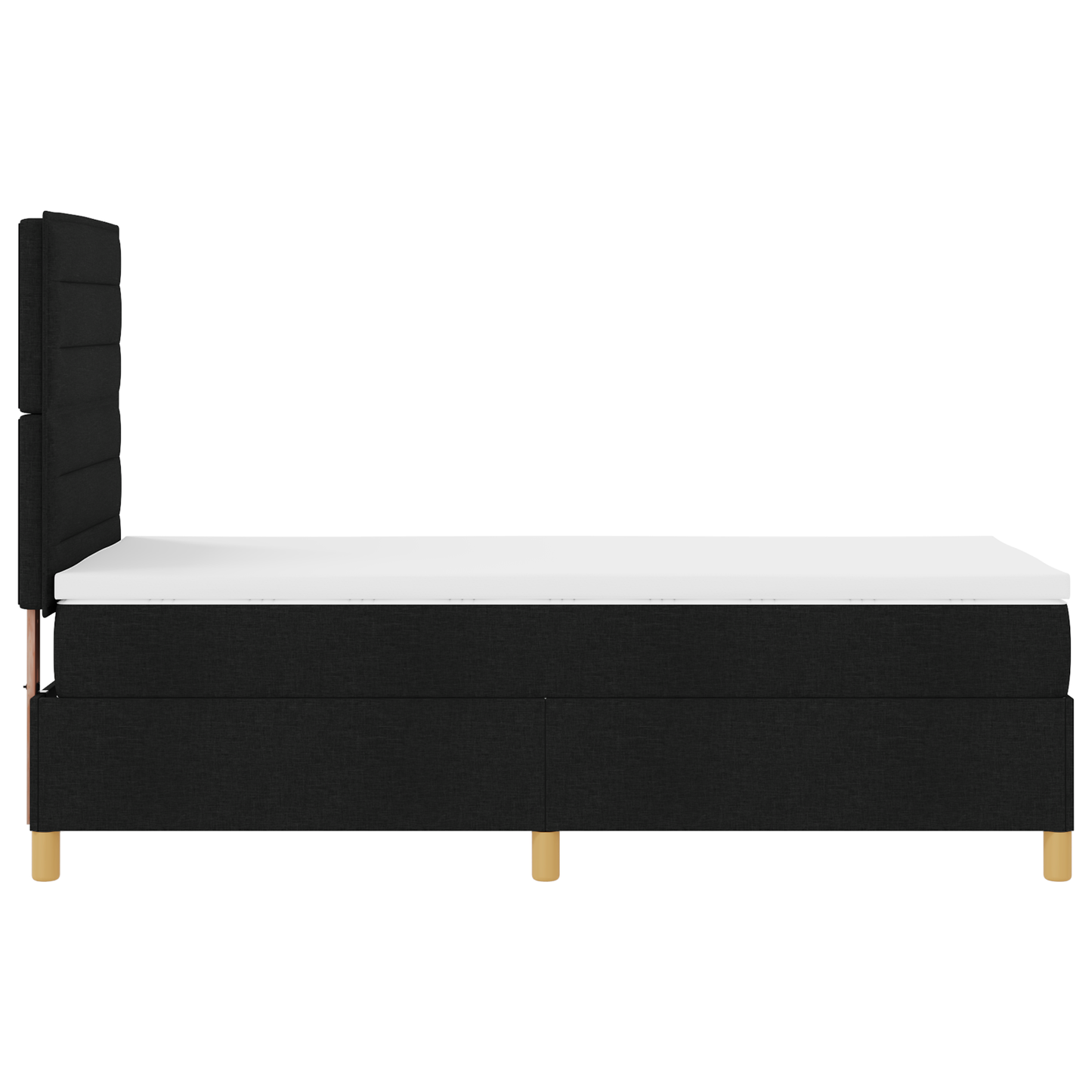 Box Spring Seng Med Hovedgærde Sort 100 X 200 Cm Stof