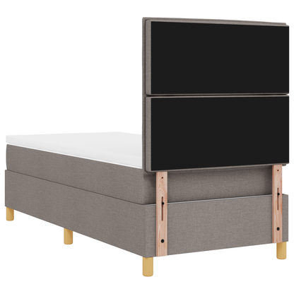 Box Spring Seng Med Hovedgærde Gråbrun 100 X 200 Cm Stof