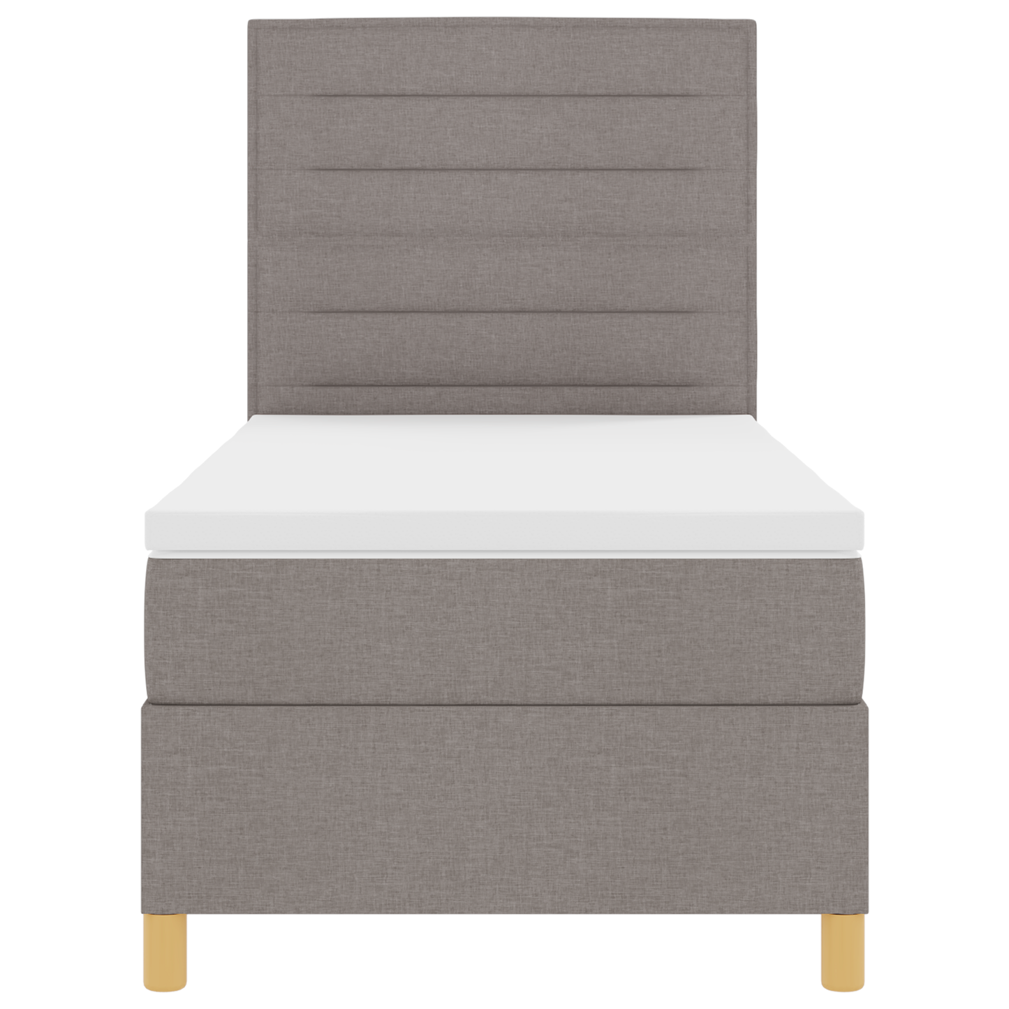 Box Spring Seng Med Hovedgærde Gråbrun 100 X 200 Cm Stof