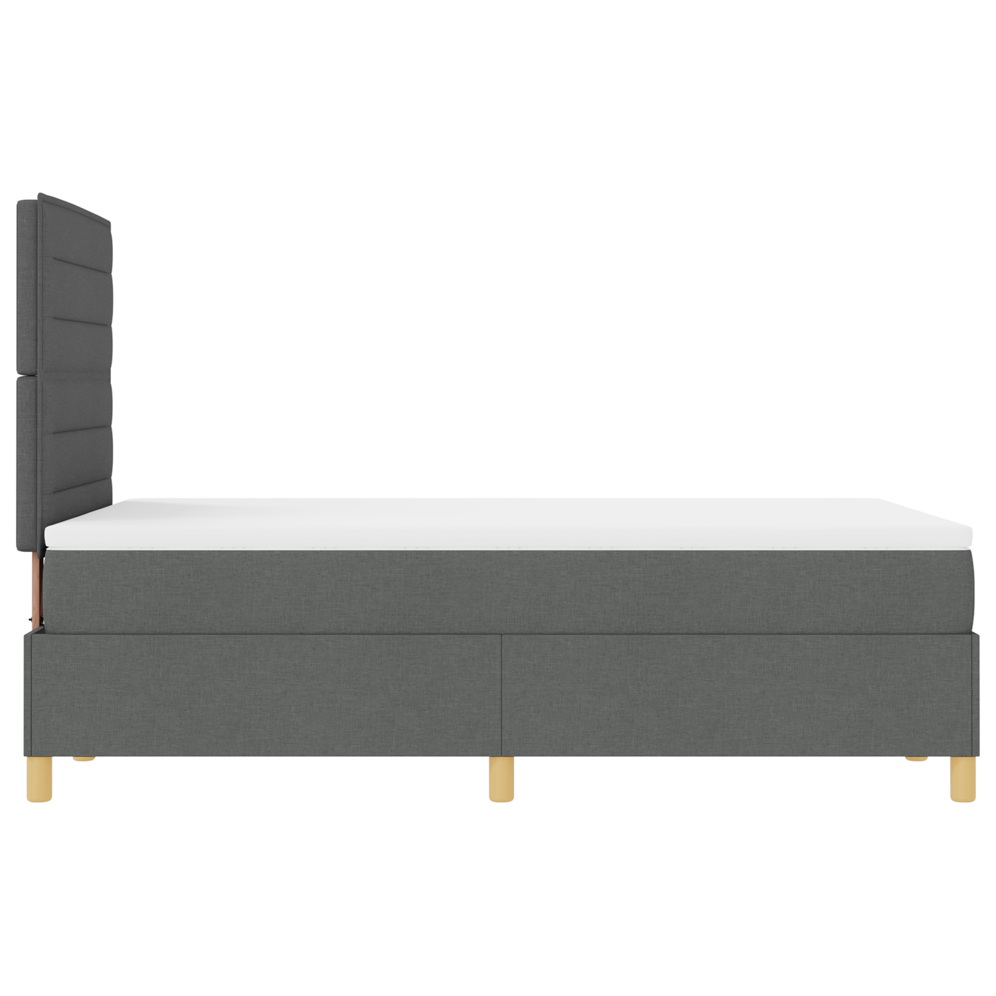 Box Spring Seng Med Hovedgærde Mørkegrå 120 X 200 Cm Stof