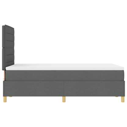 Box Spring Seng Med Hovedgærde Mørkegrå 120 X 200 Cm Stof