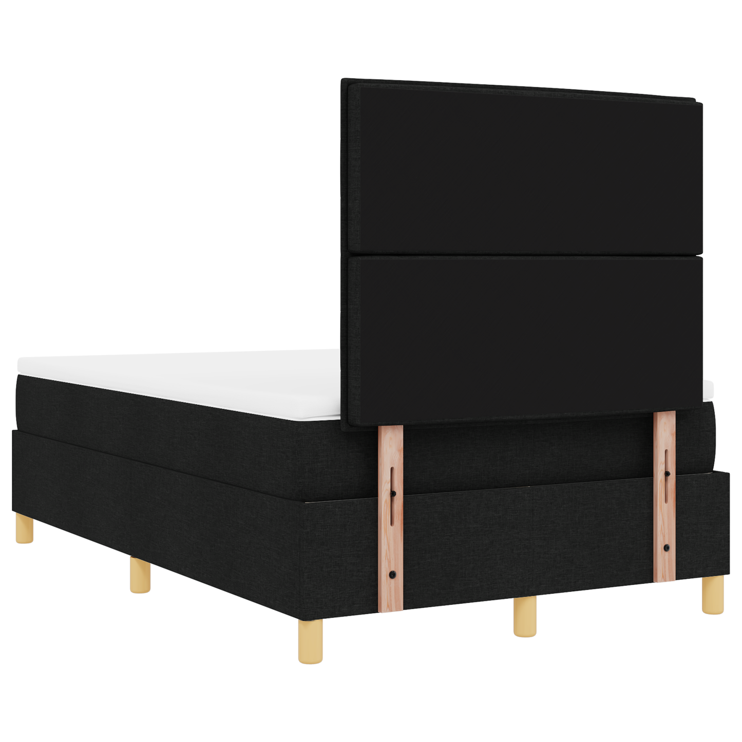 Box Spring Seng Med Hovedgærde Sort 120 X 200 Cm Stof