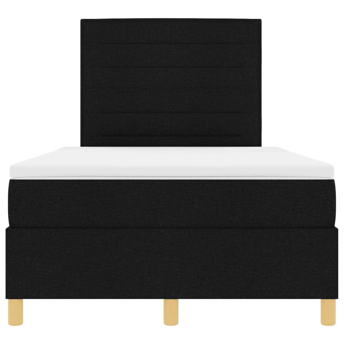 Box Spring Seng Med Hovedgærde Sort 120 X 200 Cm Stof
