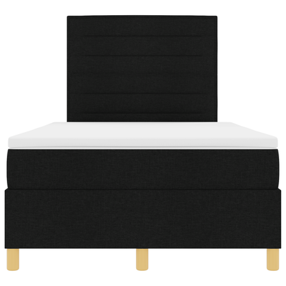 Box Spring Seng Med Hovedgærde Sort 120 X 200 Cm Stof