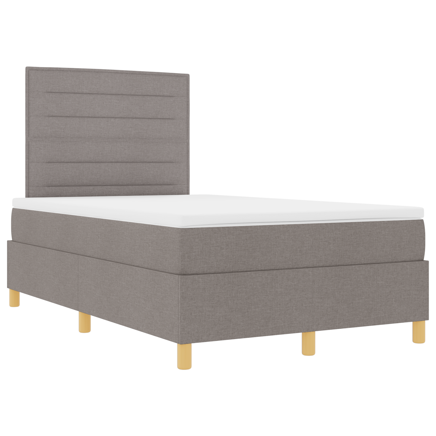 Box Spring Seng Med Hovedgærde Gråbrun 120 X 200 Cm Stof