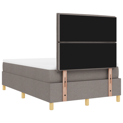 Box Spring Seng Med Hovedgærde Gråbrun 120 X 200 Cm Stof