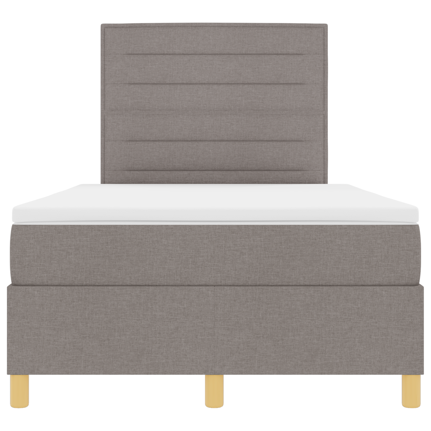 Box Spring Seng Med Hovedgærde Gråbrun 120 X 200 Cm Stof