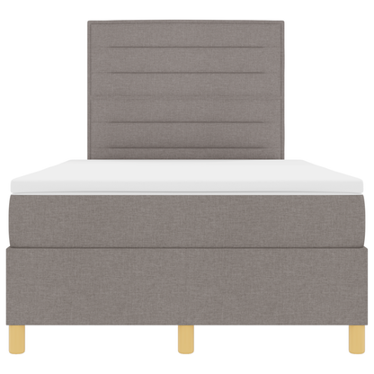 Box Spring Seng Med Hovedgærde Gråbrun 120 X 200 Cm Stof