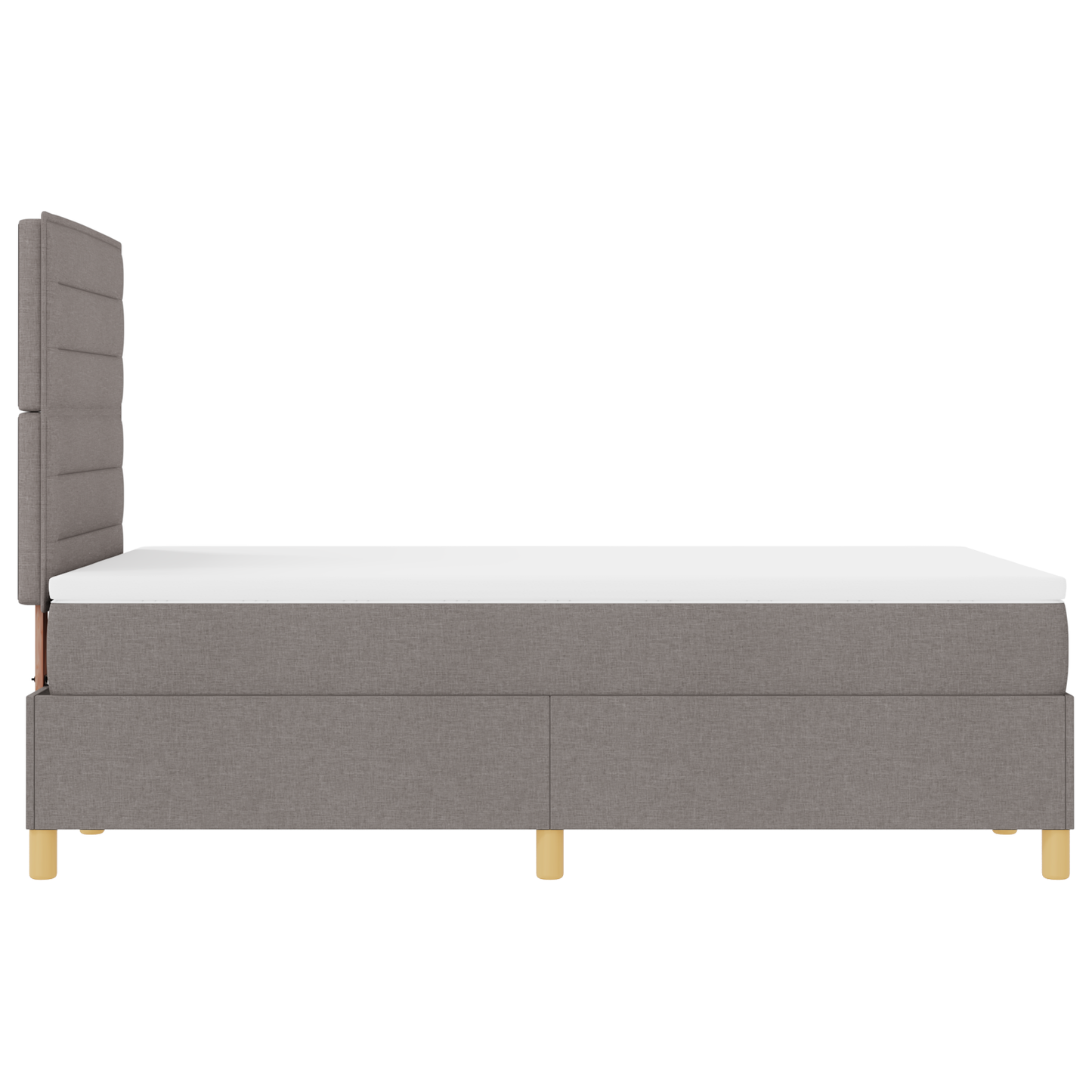 Box Spring Seng Med Hovedgærde Gråbrun 120 X 200 Cm Stof