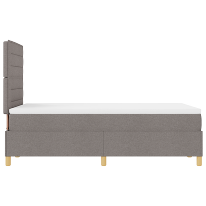 Box Spring Seng Med Hovedgærde Gråbrun 120 X 200 Cm Stof