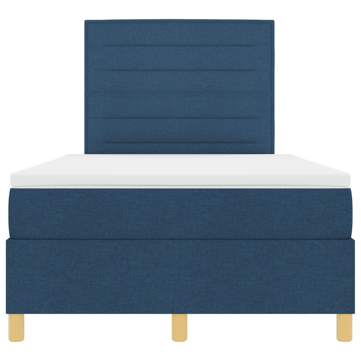 Box Spring Seng Med Hovedgærde Blå 120 X 200 Cm Stof