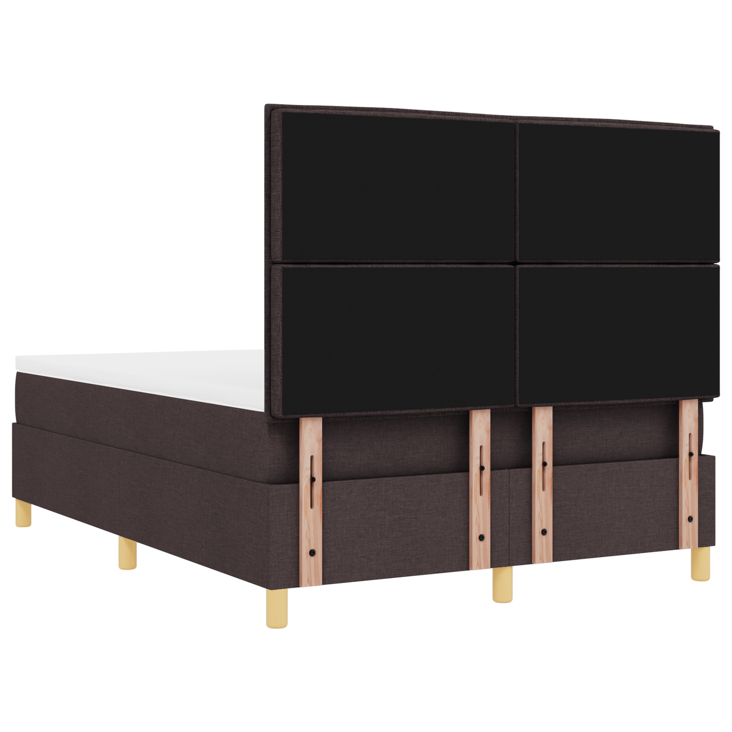 Box Spring Seng Med Hovedgærde Mørkebrun 140 X 190 Cm Stof