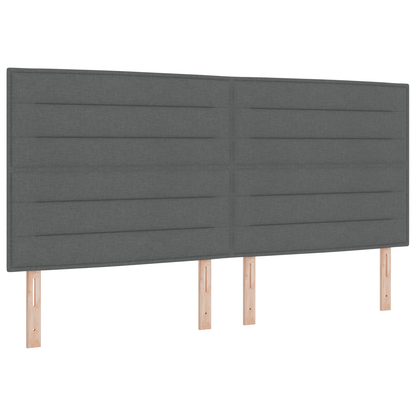 Box Spring Seng Med Hovedgærde Mørkegrå 200 X 200 Cm Stof