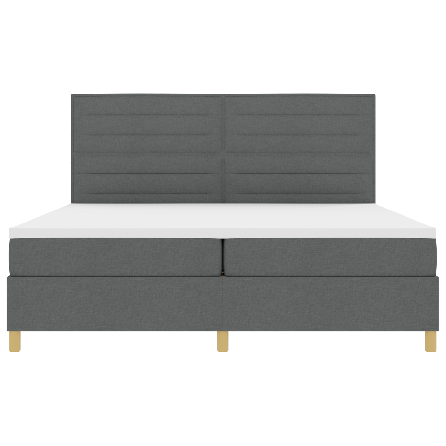 Box Spring Seng Med Hovedgærde Mørkegrå 200 X 200 Cm Stof