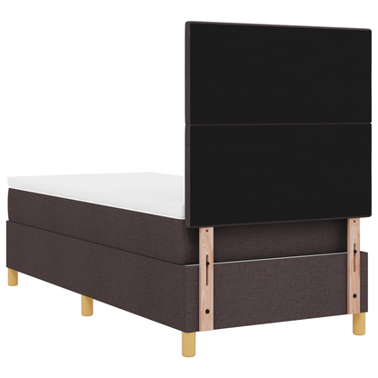 Box Spring Seng Med Hovedgærde Mørkebrun 90 X 200 Cm Stof