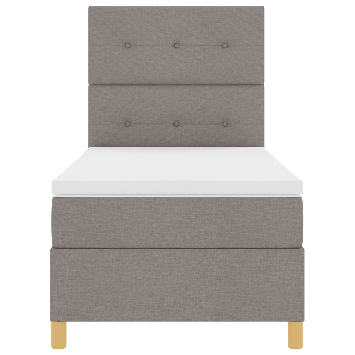 Box Spring Seng Med Hovedgærde Gråbrun 100 X 200 Cm Stof