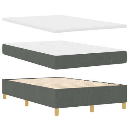 Box Spring Seng Med Hovedgærde Mørkegrå 120 X 200 Cm Stof