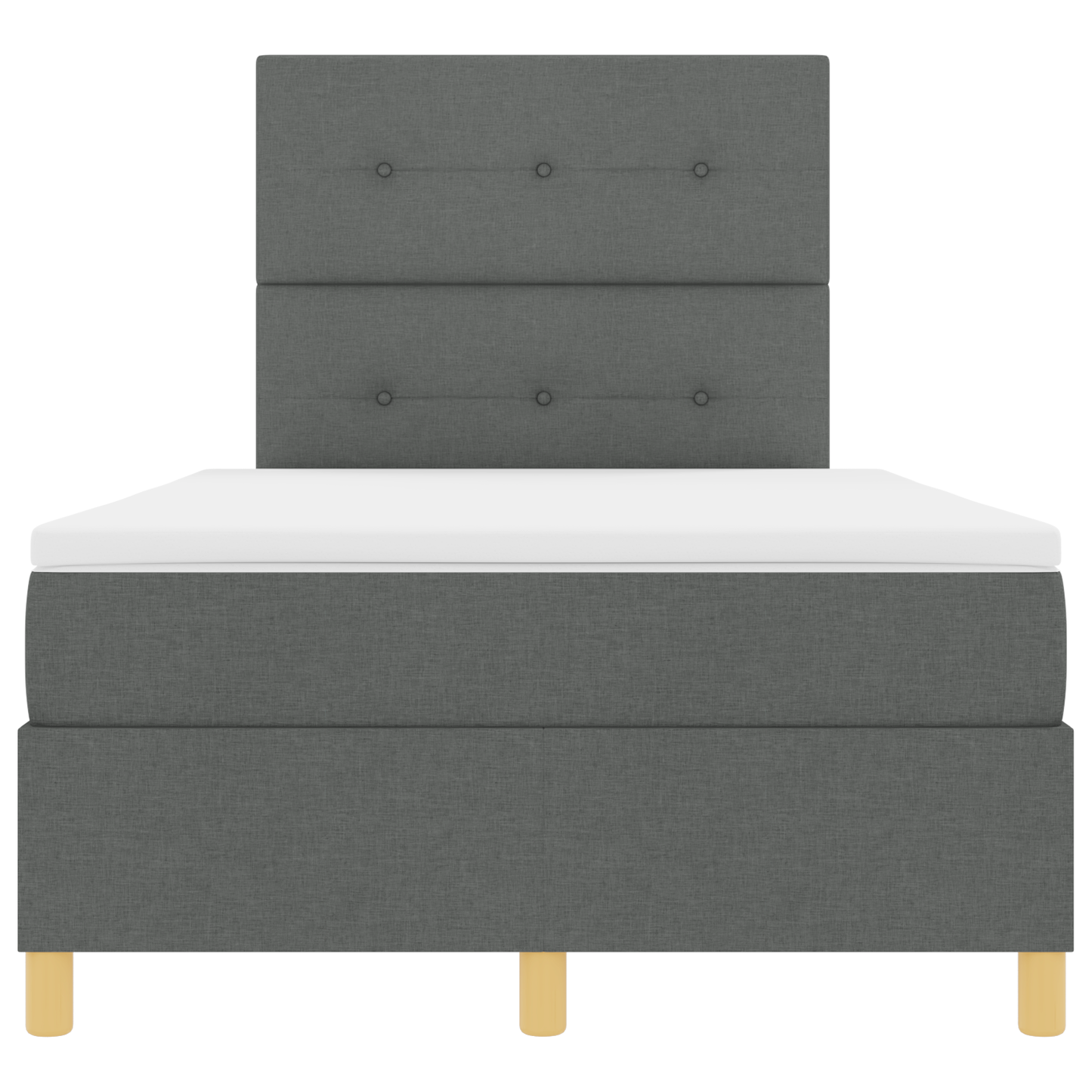 Box Spring Seng Med Hovedgærde Mørkegrå 120 X 200 Cm Stof