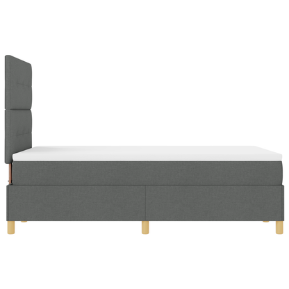 Box Spring Seng Med Hovedgærde Mørkegrå 120 X 200 Cm Stof