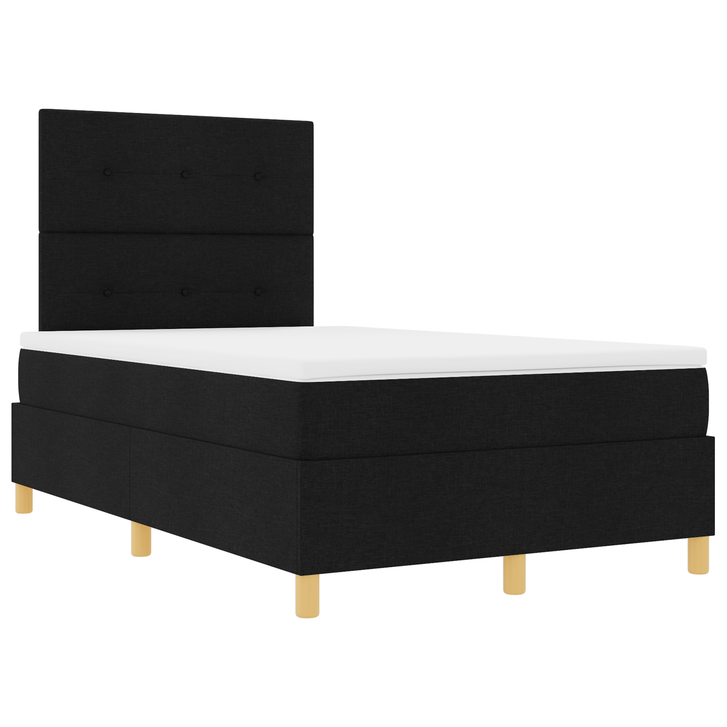 Box Spring Seng Med Hovedgærde Sort 120 X 200 Cm Stof