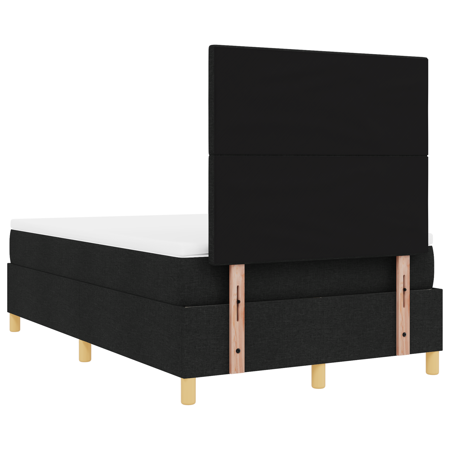 Box Spring Seng Med Hovedgærde Sort 120 X 200 Cm Stof
