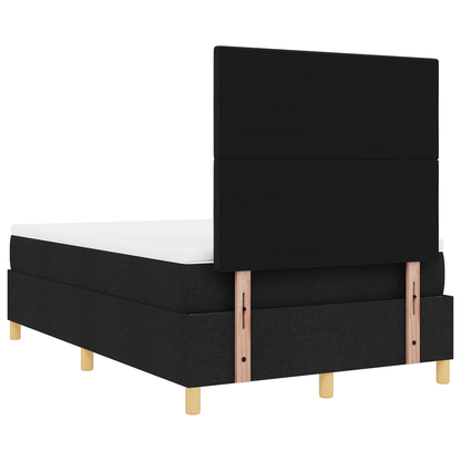 Box Spring Seng Med Hovedgærde Sort 120 X 200 Cm Stof
