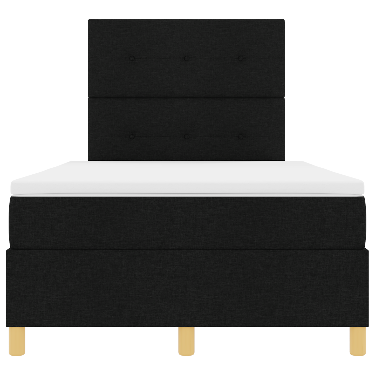 Box Spring Seng Med Hovedgærde Sort 120 X 200 Cm Stof