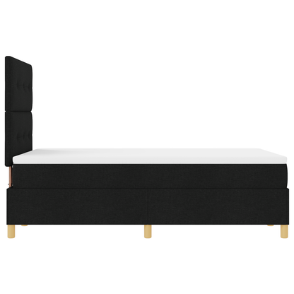 Box Spring Seng Med Hovedgærde Sort 120 X 200 Cm Stof