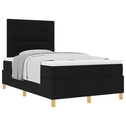 Box Spring Seng Med Hovedgærde Sort 120 X 200 Cm Stof
