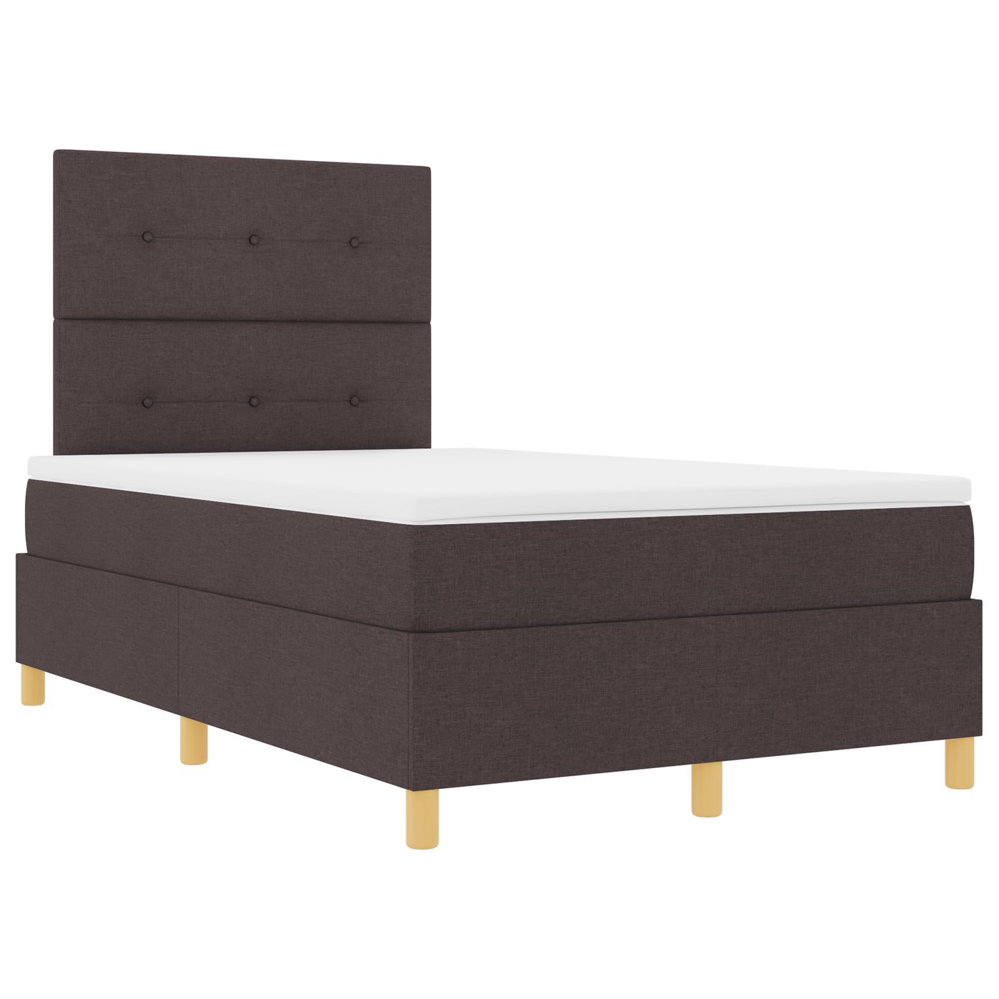 Box Spring Seng Med Hovedgærde Mørkebrun 120 X 200 Cm Stof