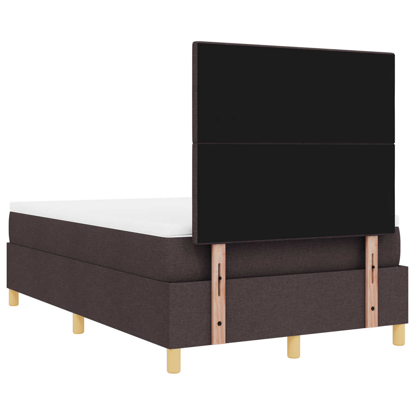 Box Spring Seng Med Hovedgærde Mørkebrun 120 X 200 Cm Stof