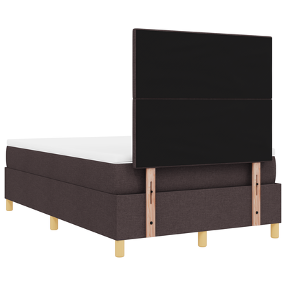 Box Spring Seng Med Hovedgærde Mørkebrun 120 X 200 Cm Stof