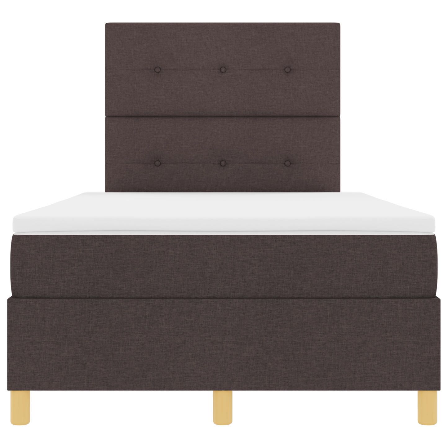 Box Spring Seng Med Hovedgærde Mørkebrun 120 X 200 Cm Stof