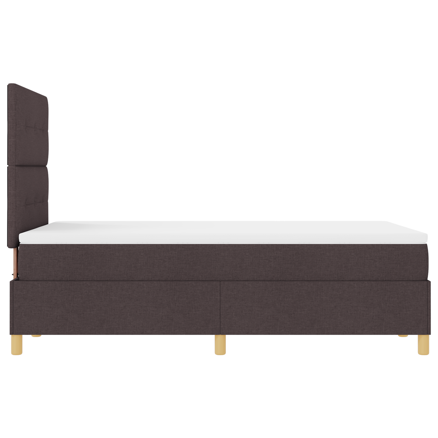 Box Spring Seng Med Hovedgærde Mørkebrun 120 X 200 Cm Stof