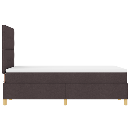 Box Spring Seng Med Hovedgærde Mørkebrun 120 X 200 Cm Stof