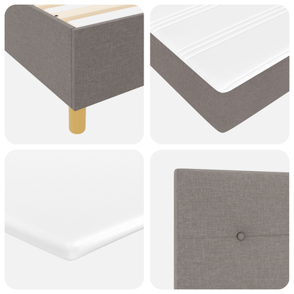 Box Spring Seng Med Hovedgærde Gråbrun 120 X 200 Cm Stof