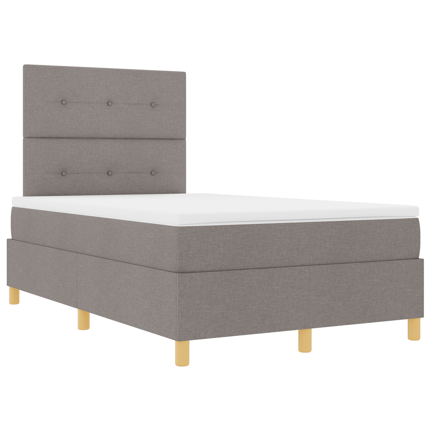 Box Spring Seng Med Hovedgærde Gråbrun 120 X 200 Cm Stof