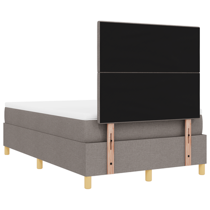 Box Spring Seng Med Hovedgærde Gråbrun 120 X 200 Cm Stof