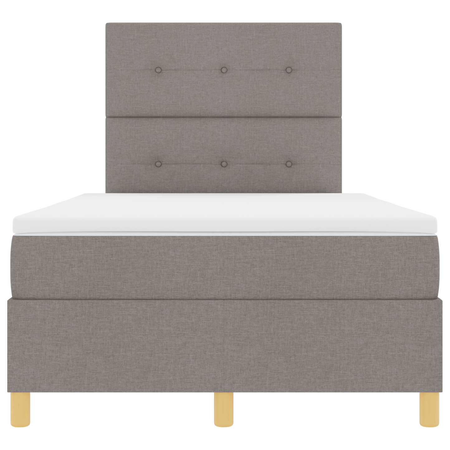 Box Spring Seng Med Hovedgærde Gråbrun 120 X 200 Cm Stof
