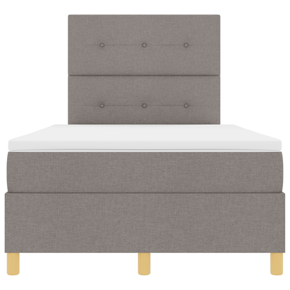 Box Spring Seng Med Hovedgærde Gråbrun 120 X 200 Cm Stof
