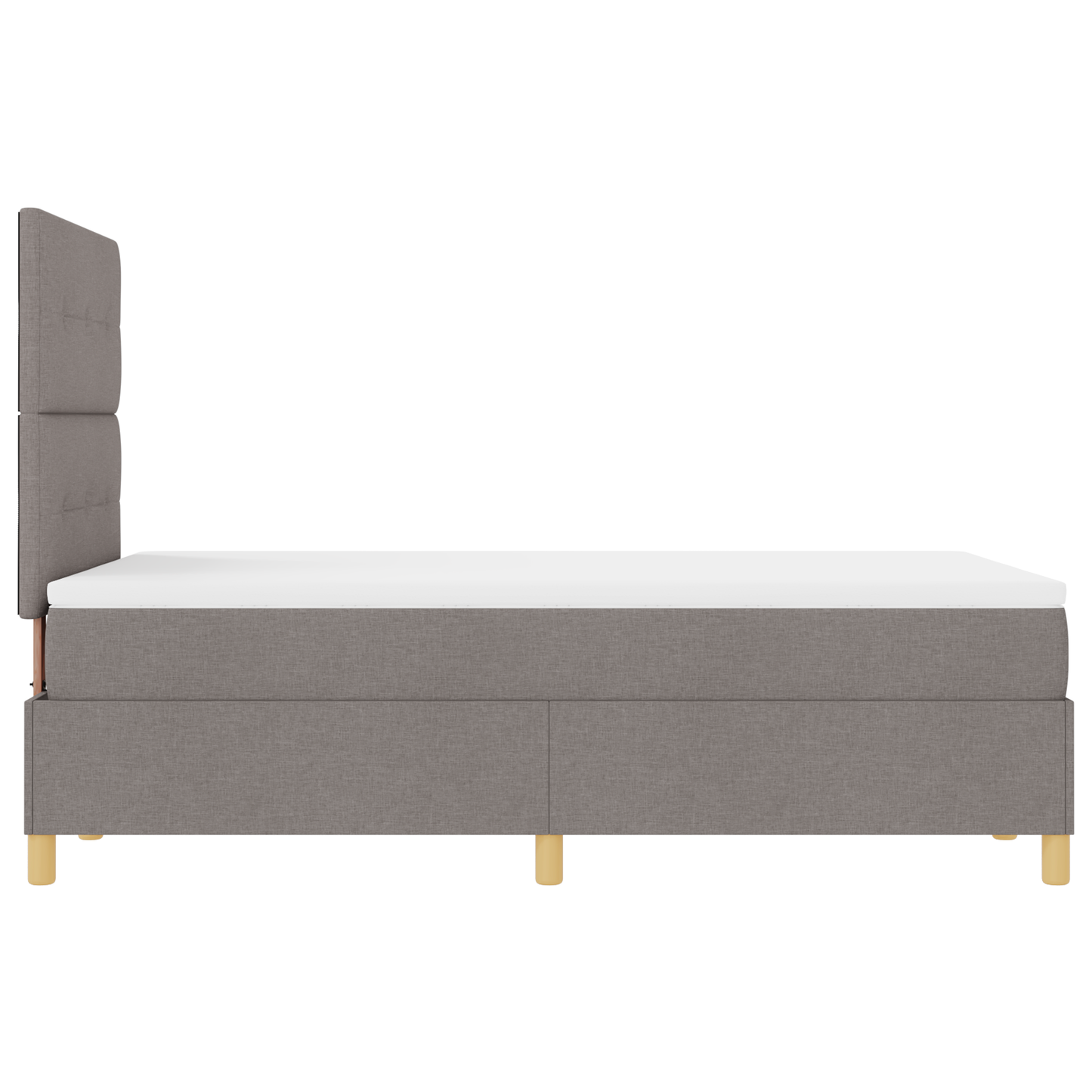 Box Spring Seng Med Hovedgærde Gråbrun 120 X 200 Cm Stof