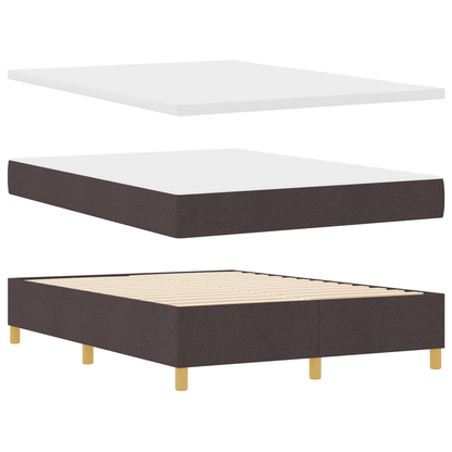 Box Spring Seng Med Hovedgærde Mørkebrun 140 X 190 Cm Stof